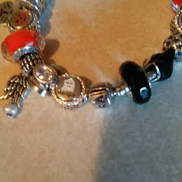 Auth PANDORA 20 CHARMS Halloween bracelet all auth retired new and used 8.5 brac - Picture 7 of 9